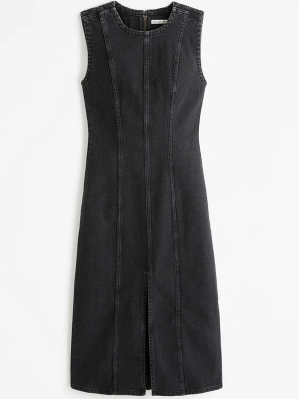 Abercrombie & Fitch Black Midi Denim Dress